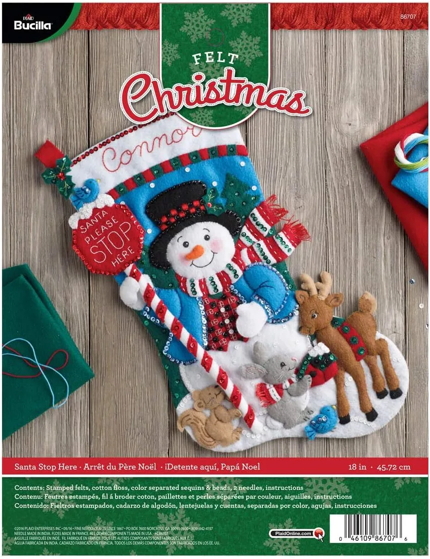 Bucilla Santa Stop Here — Felt Applique Stocking Kit | 86707